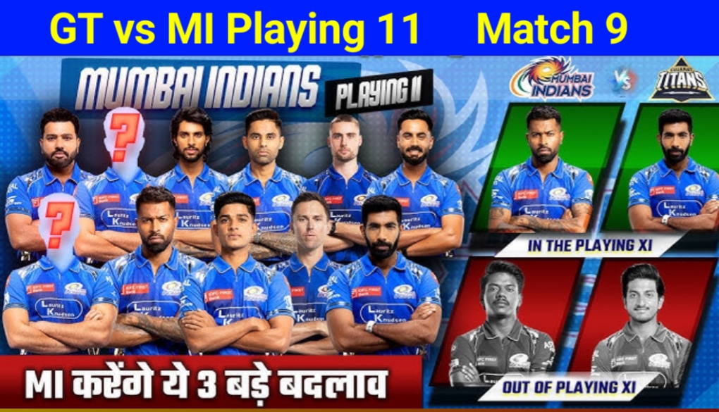 GT vs MI Playing 11