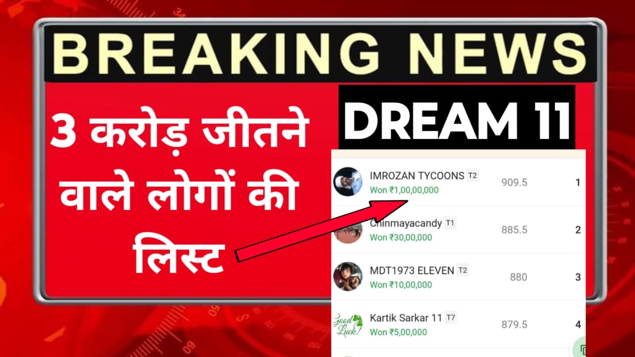Dream11 3 Crore Winner Name List